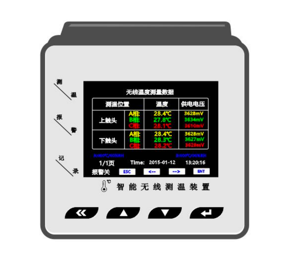 HCWS-囗/1 无线温度监测系统(3.5寸彩屏96方型)